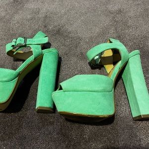 Steve Madden Jillyy Platform Heel Sandal, Mint Green, 6.5